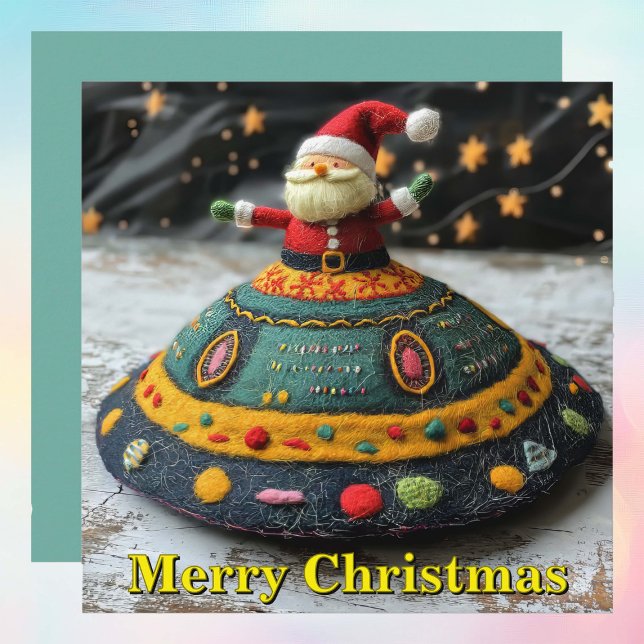 Carte de Noël père Noël et UFO (Créateur téléchargé)