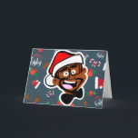 Carte de Noël Père Noël noire<br><div class="desc">This smiling Santa face will bring Christmas cheer to everyone's mantle on your list !</div>