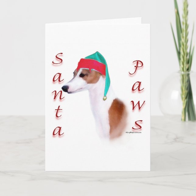 Carte de Noël Père Noël Paws Greyhound (Devant)