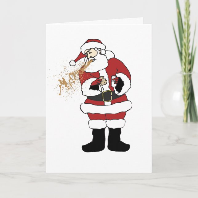 Carte de Noël Père Noël Puking (Devant)