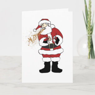 Carte de Noël Père Noël Puking