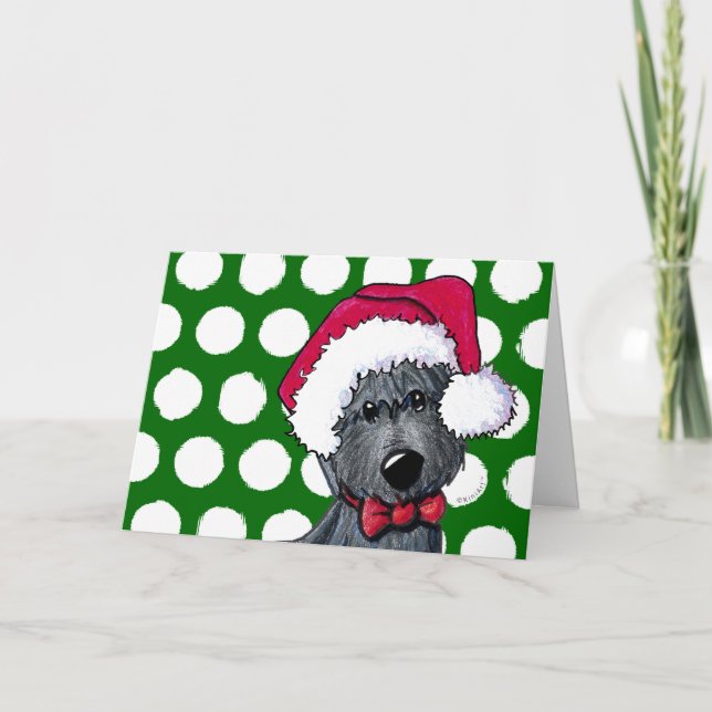 Carte de Noël Père Noël Scottie Dog (Devant)