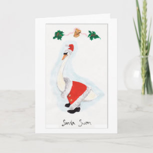 Carte de Noël père Noël Swan