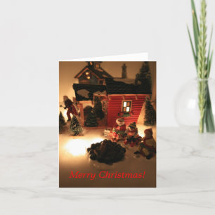 Carte de Noël père Noël Tree Farm