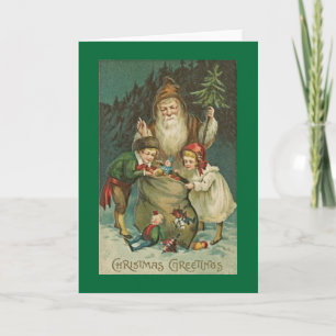 Carte de Noël Père Noël victorienne