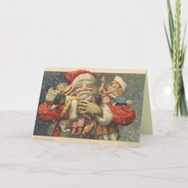 Carte de Noël Père Noël victorienne (Devant)