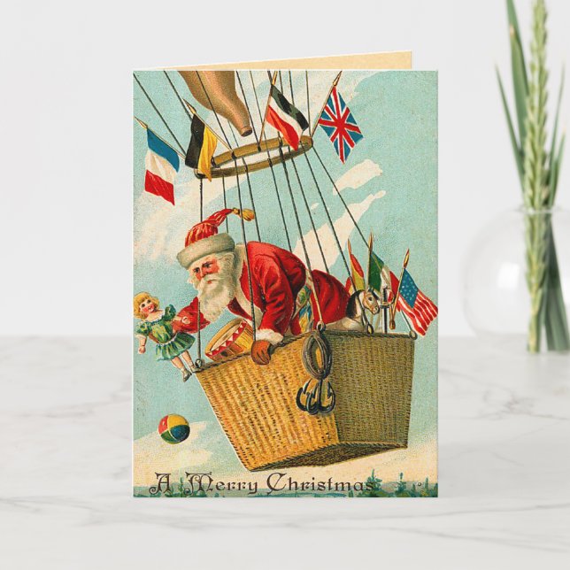 Carte de Noël Père Noël victorienne (Devant)