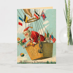 Carte de Noël Père Noël victorienne