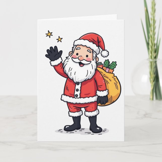 Carte de Noël Père Noël - Vide à l'intérieur des f (Devant)