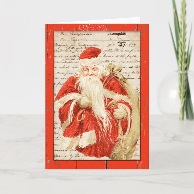 Carte de Noël Père Noël vintage (Devant)