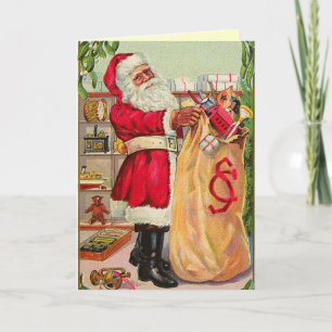 Carte de Noël Père Noël vintage