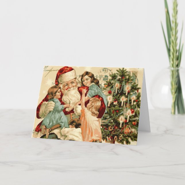 Carte de Noël Père Noël vintage (Devant)