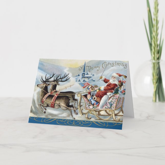 Carte de Noël Père Noël vintage (Devant)