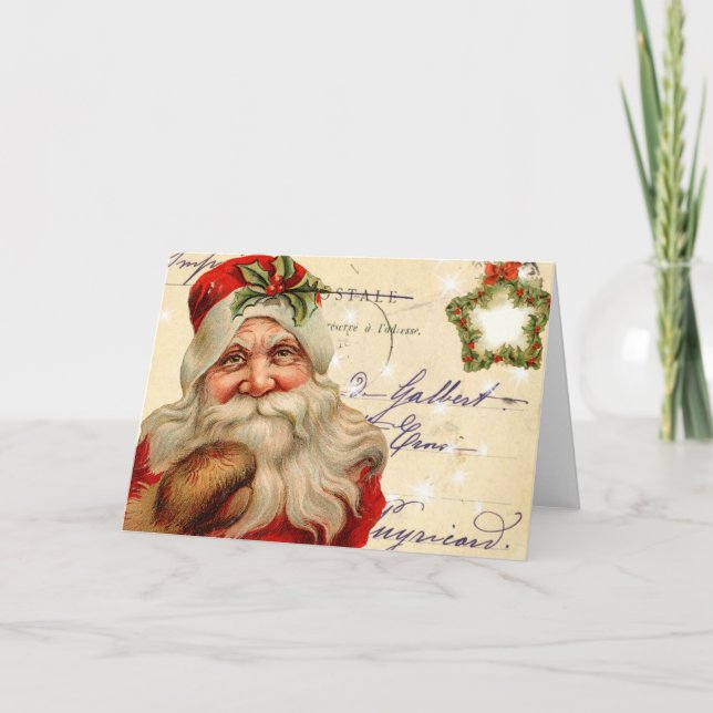 Carte de Noël Père Noël vintage (Devant)