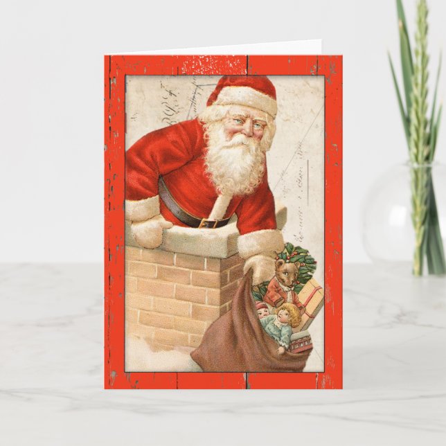 Carte de Noël Père Noël vintage (Devant)
