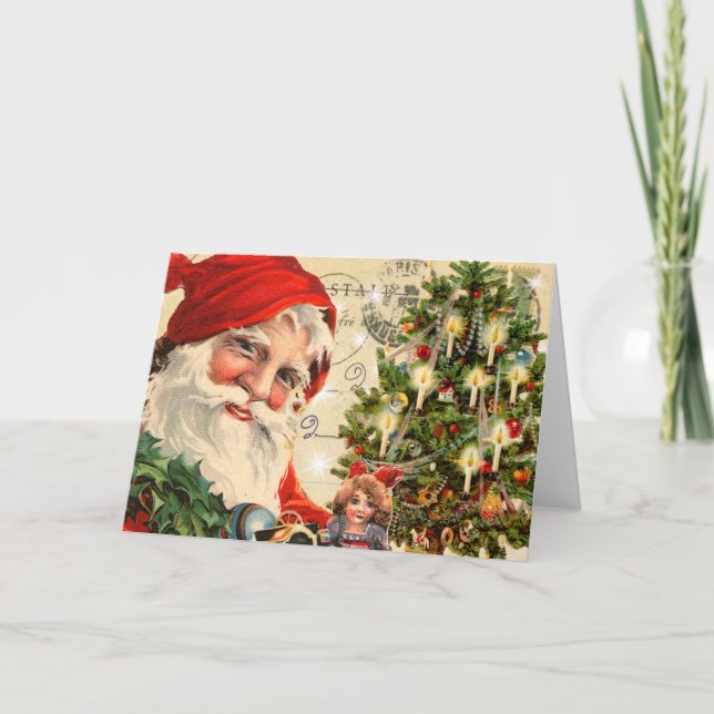 Carte de Noël Père Noël vintage (Devant)