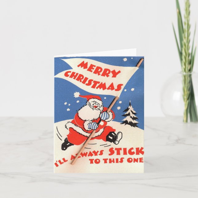Carte de Noël Père Noël vintage (Devant)