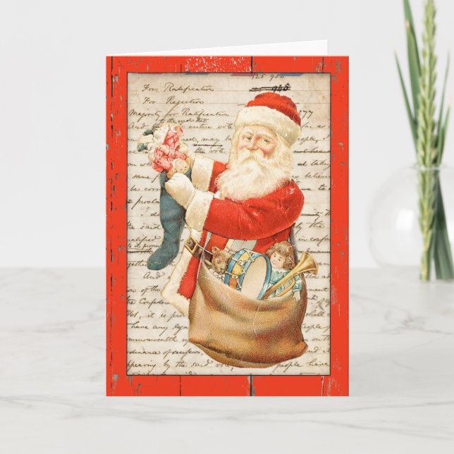 Carte de Noël Père Noël vintage (Devant)