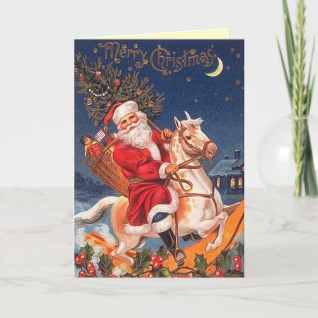 Carte de Noël Père Noël vintage (Devant)