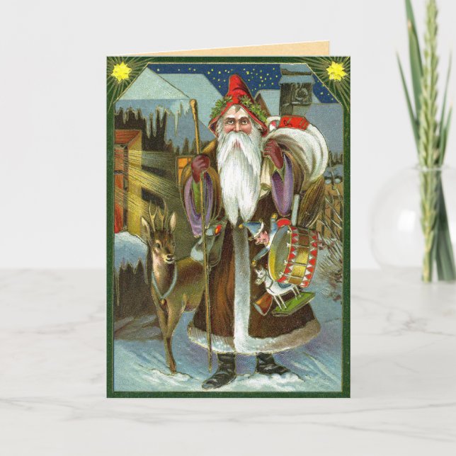 Carte de Noël Père Noël vintage (Devant)