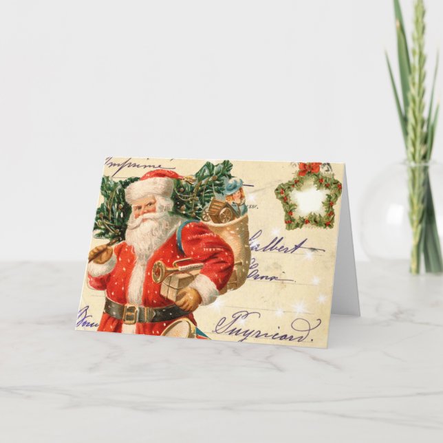Carte de Noël Père Noël vintage (Devant)