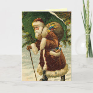 Carte de Noël père Noël Vintage