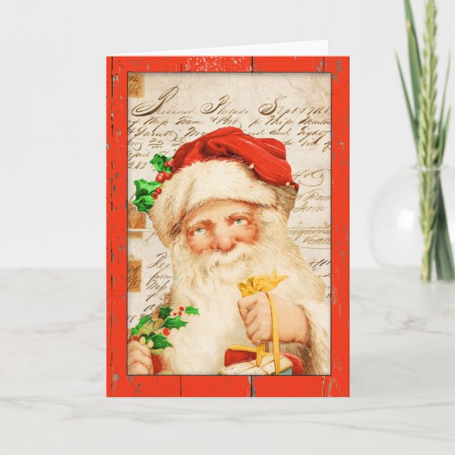 Carte de Noël Père Noël vintage (Devant)