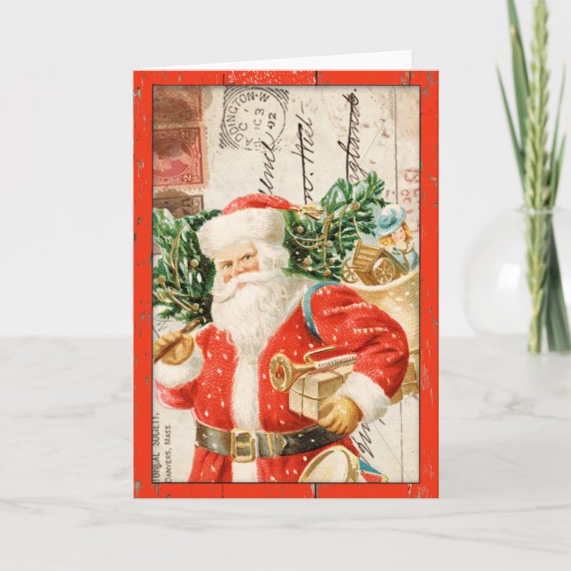 Carte de Noël Père Noël vintage (Devant)