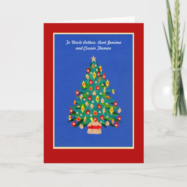 Carte de Noël personnalisable - Arbre de Noël (Devant)