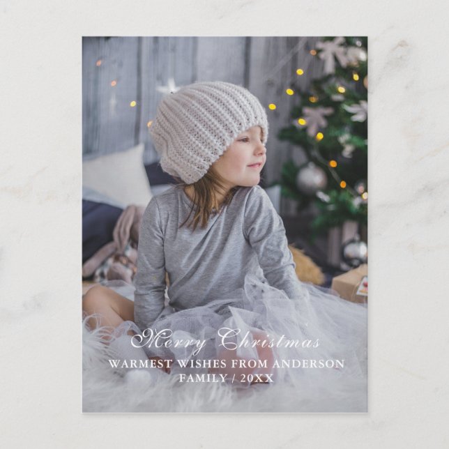 Carte de Noël personnalisable avec écriture modern (Devant)