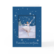 Carte de Noël personnalisable, Ballerina et Neige