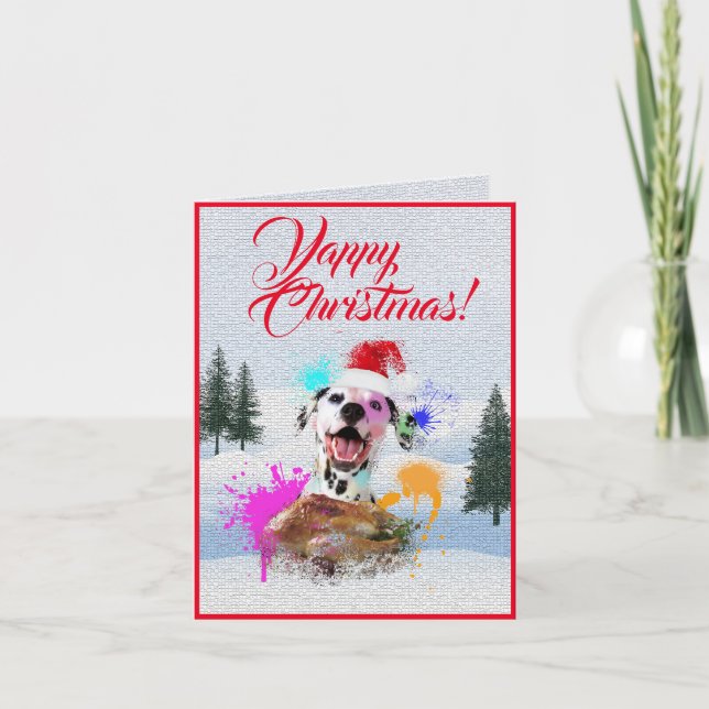 Carte de Noël personnalisable facile Dalmatien Chi (Devant)