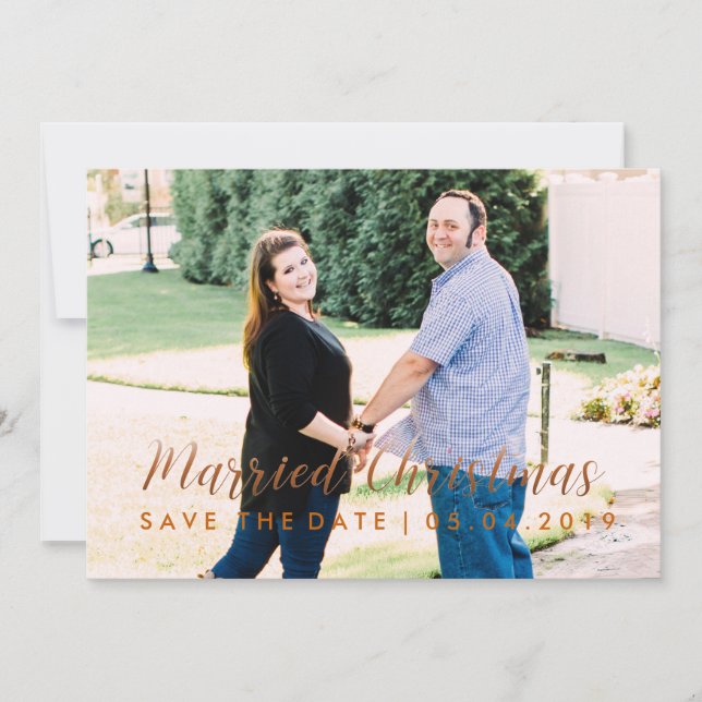 Carte de Noël personnalisable pour annoncer la dat (Devant)