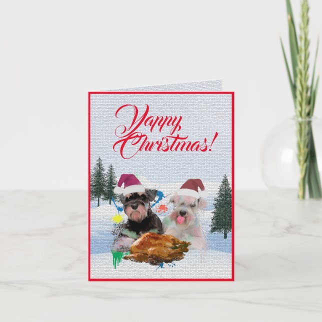 Carte de Noël personnalisable Schnauzer Chien Mign (Devant)
