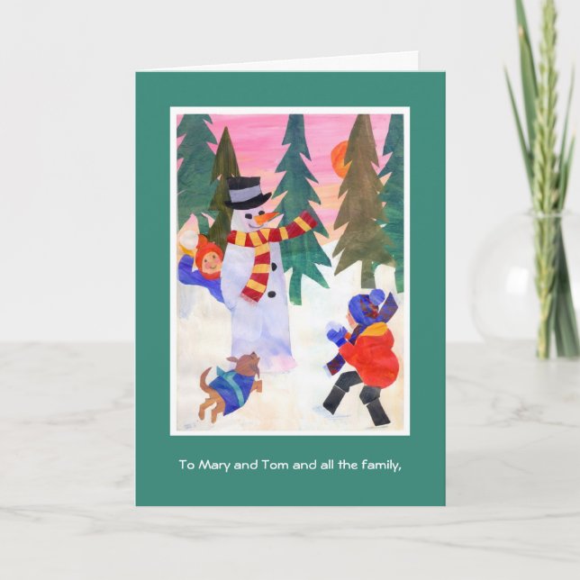 Carte de Noël personnalisable - Snowman (Devant)