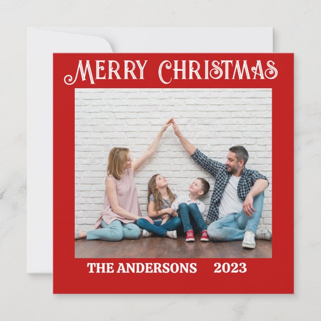 Carte de Noël personnalisée à plat (Devant)