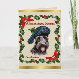 Carte de Noël personnalisée Arbuthnot Scottie Dog