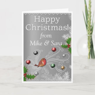 Carte de Noël personnalisée Argent