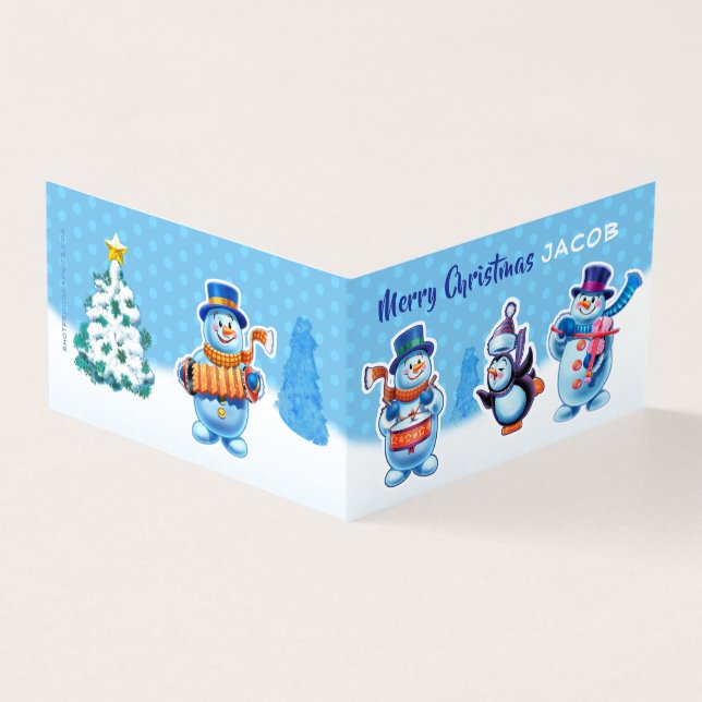 Carte de Noël personnalisée - avant et arrière mus (Outside)
