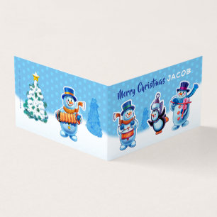 Carte de Noël personnalisée - avant et arrière mus