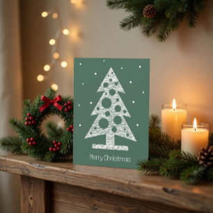 Carte de Noël personnalisée avec arbre en art liné