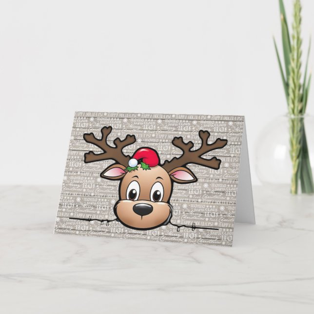 Carte de Noël personnalisée avec cerf (Devant)