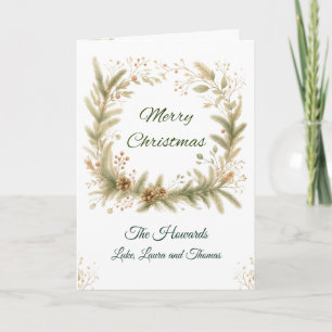 Carte de Noël personnalisée avec couronne