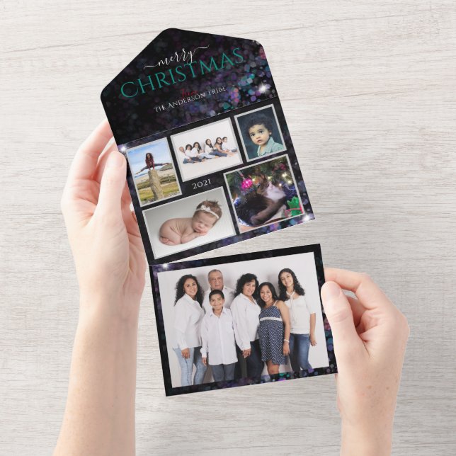 Carte de Noël personnalisée avec des photos de fam (Déchirure)