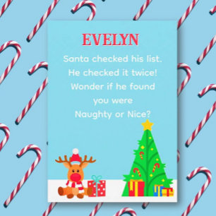 Carte de Noël personnalisée avec la liste du Père