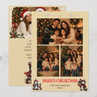Carte de Noël personnalisée avec photo de famille