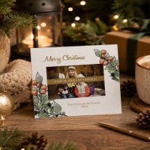 Carte de Noël personnalisée avec photo de famille