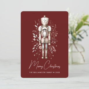 Carte de Noël personnalisée Casse-Noisette Rouge