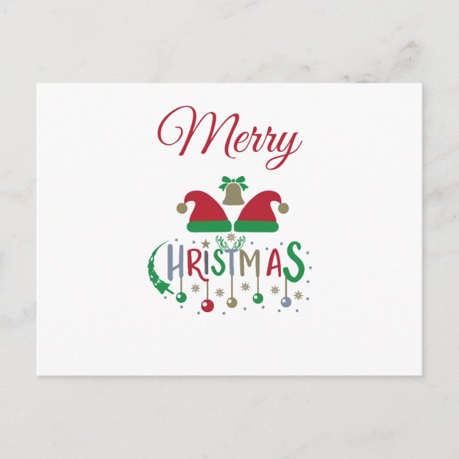 Carte de Noël personnalisée Chapeaux de Père Noël  (Devant)