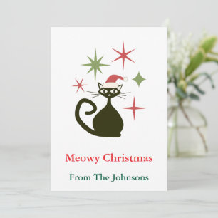 Carte de Noël personnalisée Chat Atomique Milieu d
